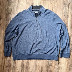 Men's Blue Quarter-Zip Sweater Golf XXL
